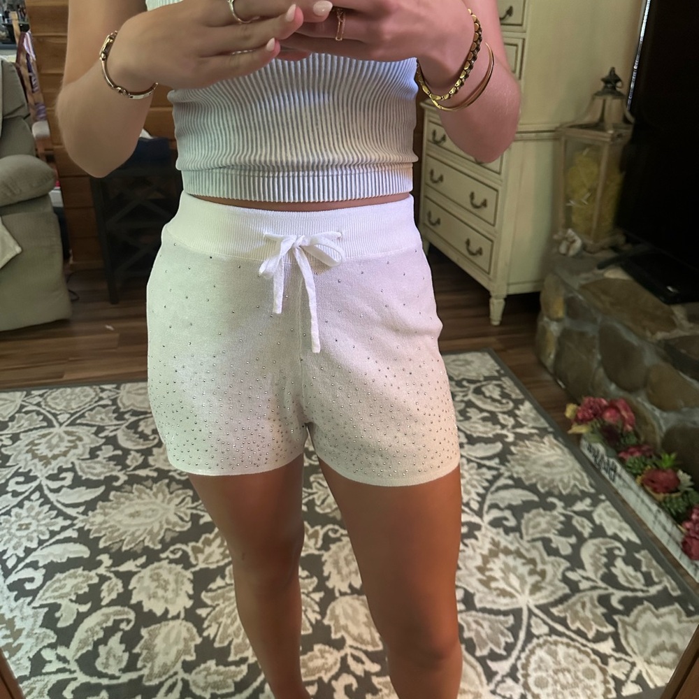 White Sparkle Women's Shorts